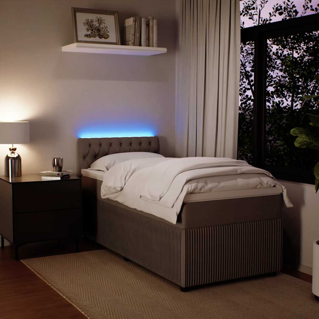 Box spring krevet s madracem svjetlosivi 100x200 cm baršunasti