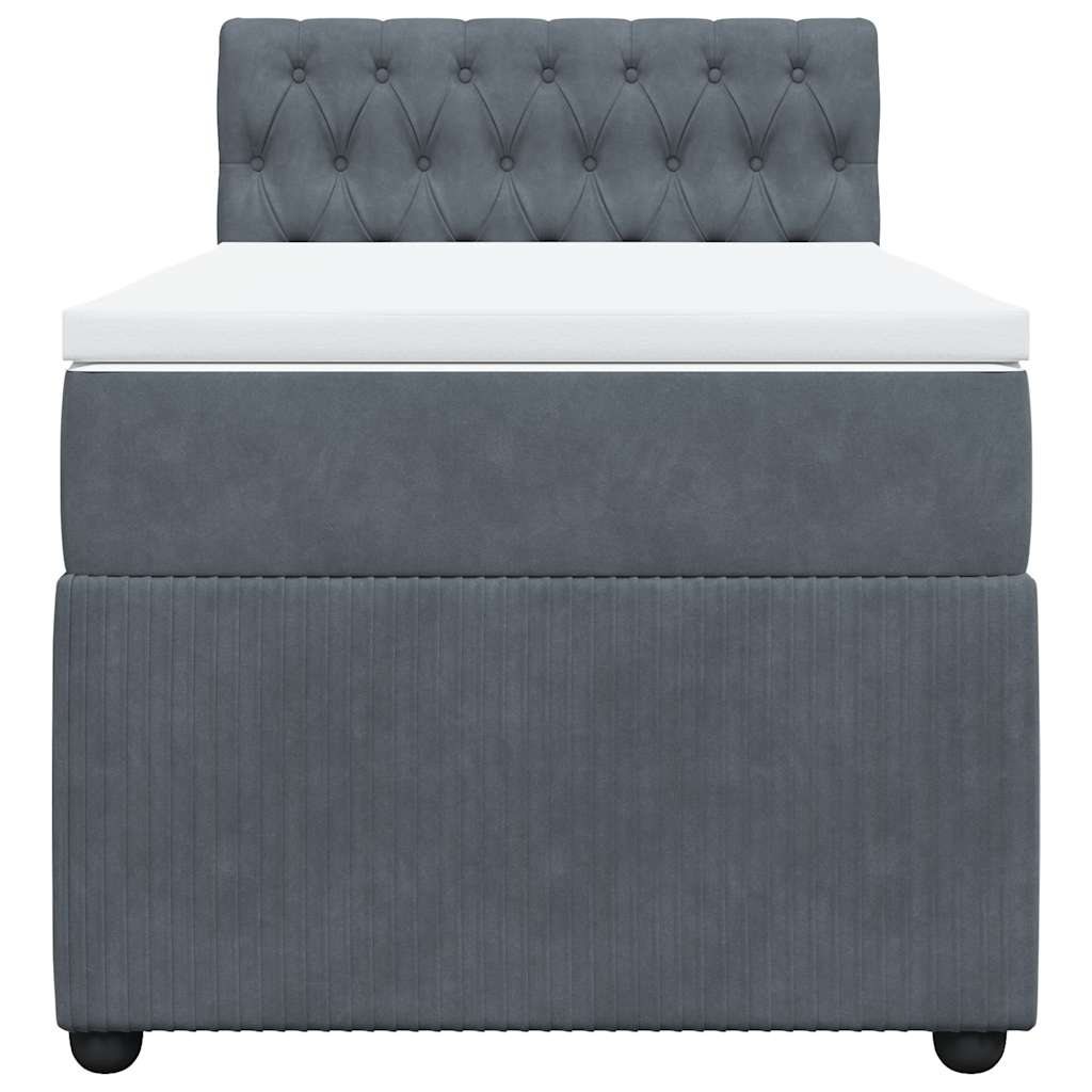 Box spring krevet s madracem tamnosivi 100x200 cm baršunasti