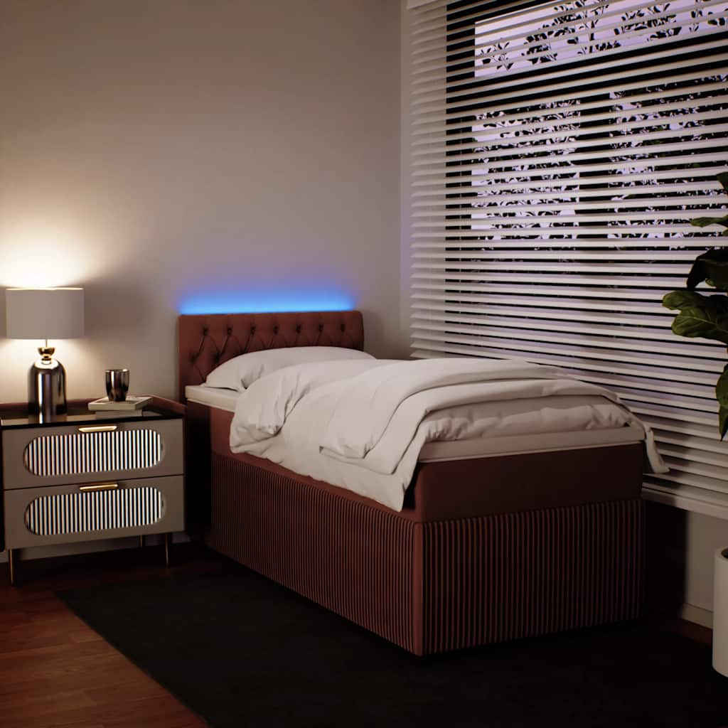 Box spring krevet s madracem ružičasti 100x200 cm baršunasti