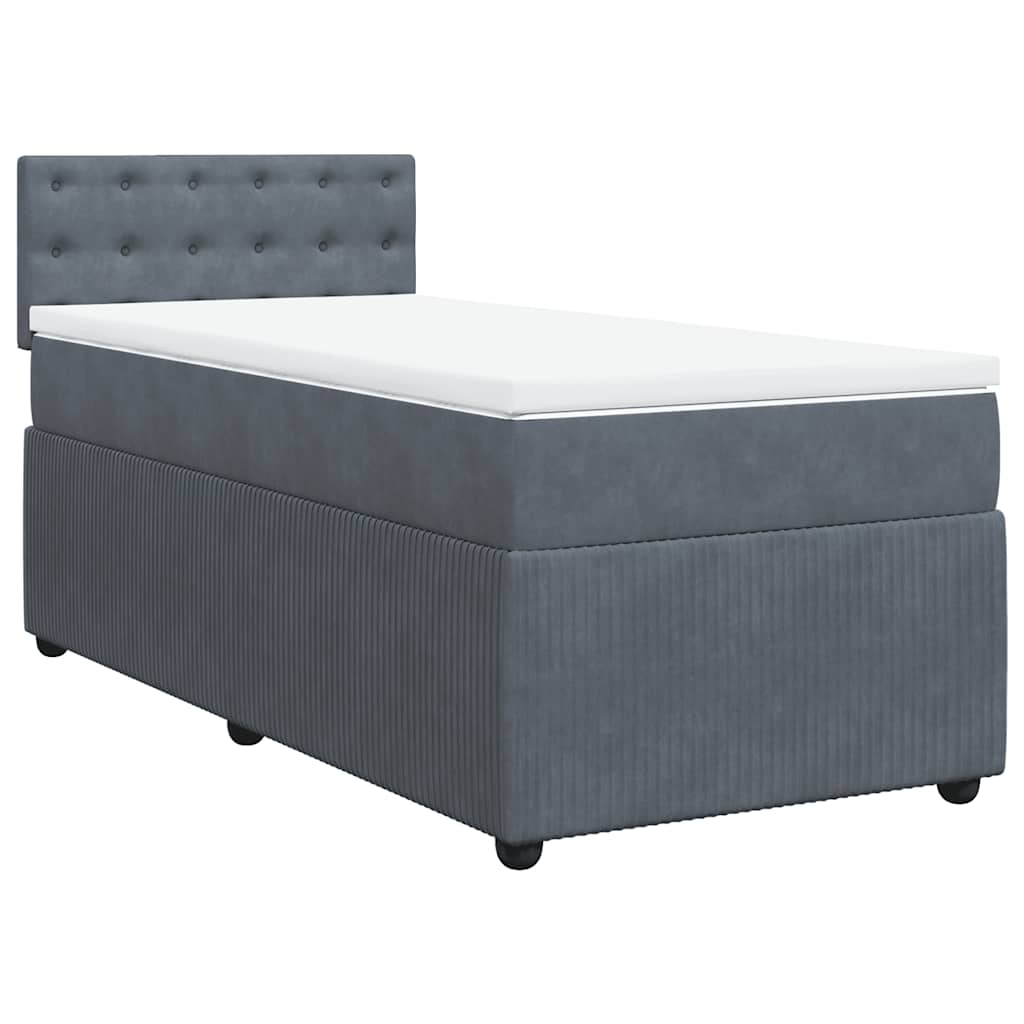 Box spring krevet s madracem tamnosivi 100x200 cm baršunasti