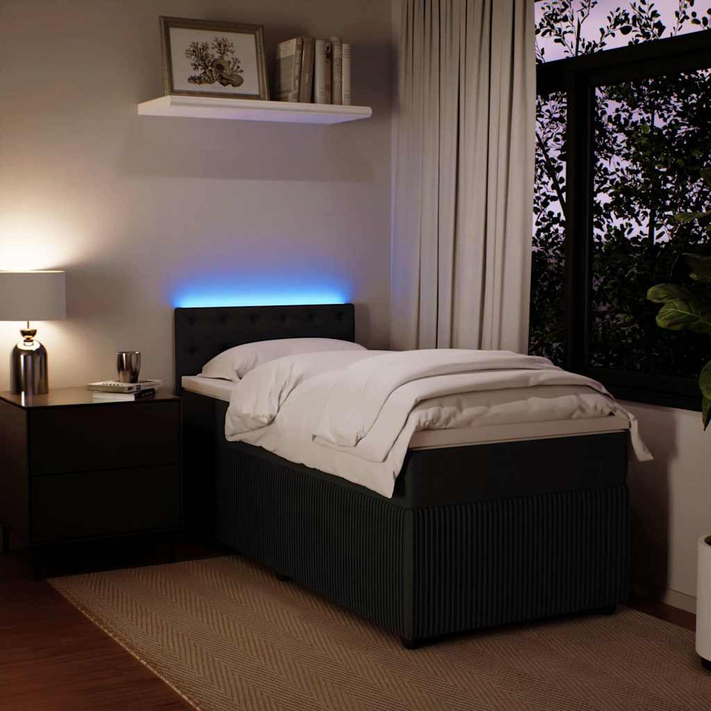 Box spring krevet s madracem crni 100x200 cm baršunasti
