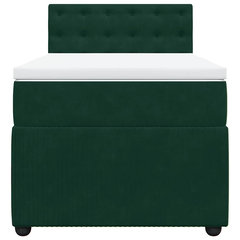 Box spring krevet s madracem tamnozeleni 100x200 cm baršunasti