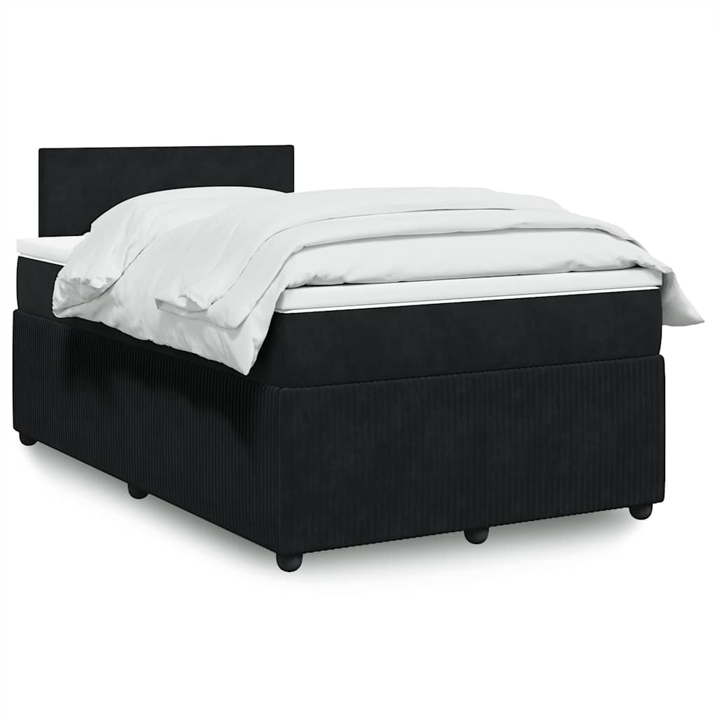 Krevet box spring s madracem crni 120 x 190 cm baršunasti