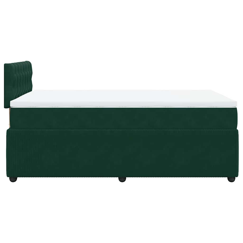 Krevet box spring s madracem tamnozeleni 120x190 cm baršunasti