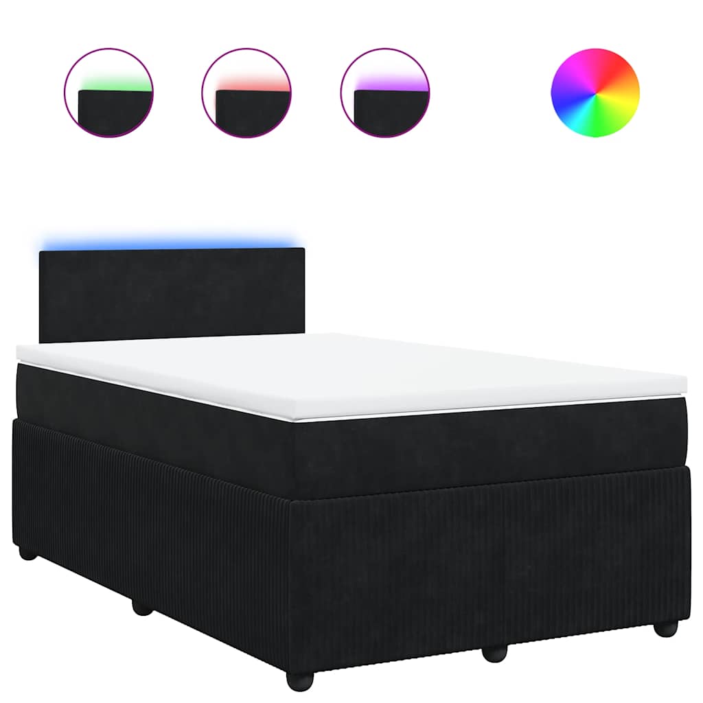 Box spring krevet s madracem crni 120 x 200 cm baršunasti