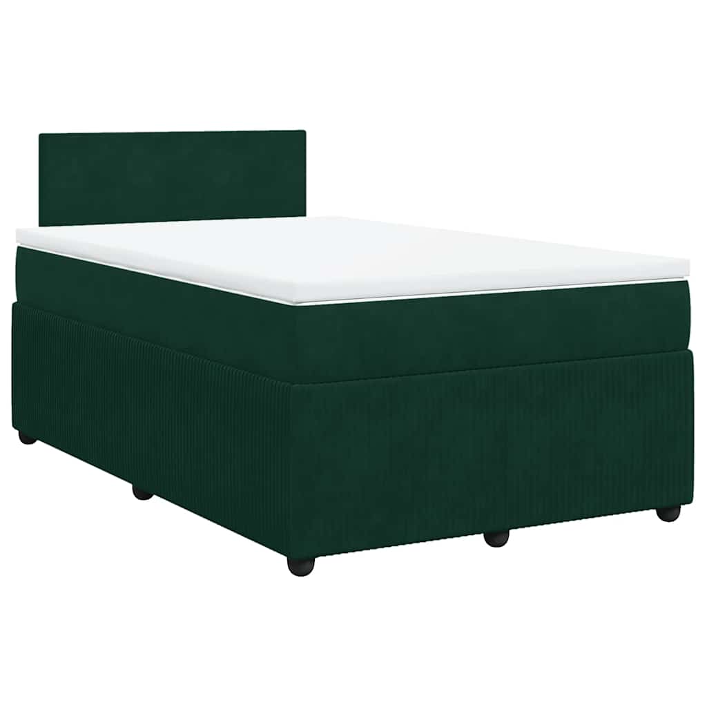 Box spring krevet s madracem tamnozeleni 120x200 cm baršunasti