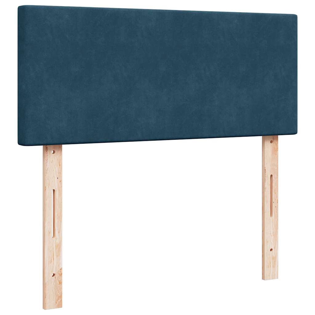 Krevet s oprugama i madracem plavi 120 x 200 cm baršun