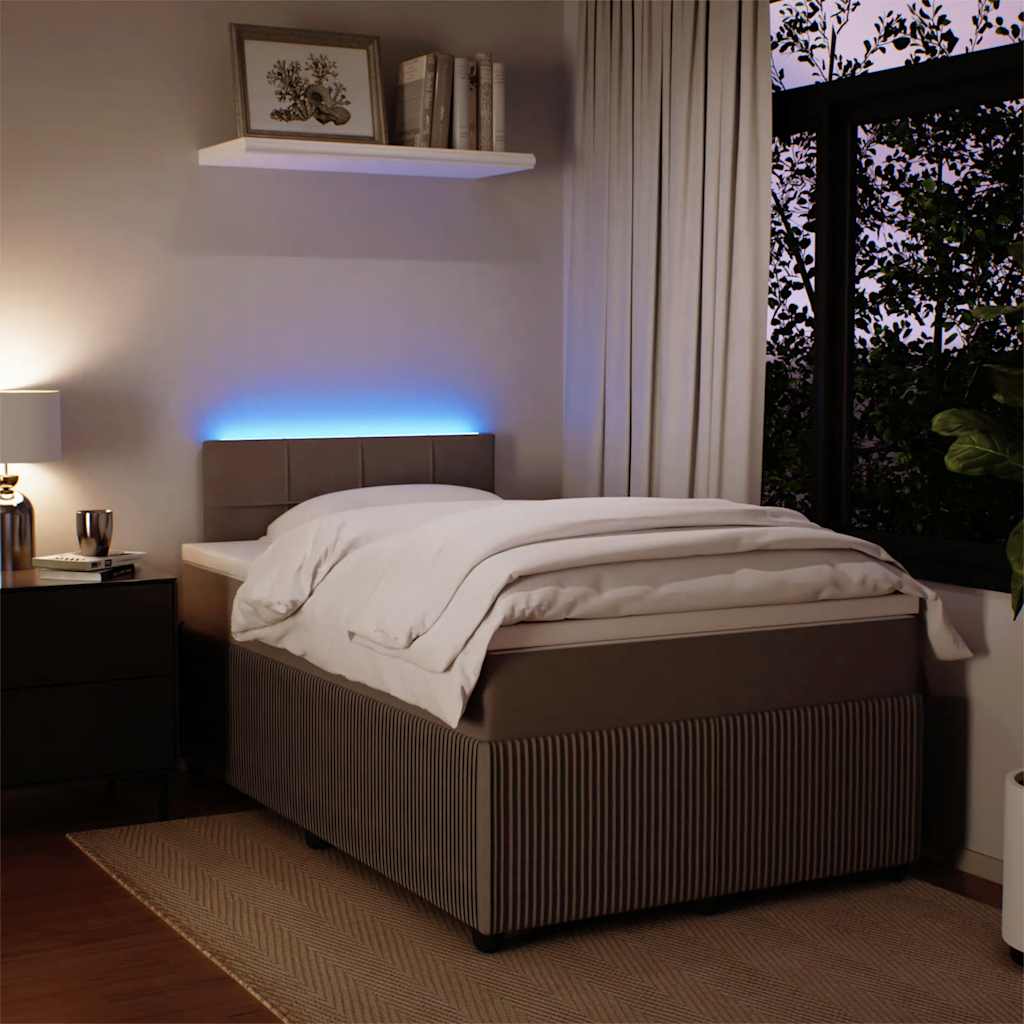 Box spring krevet s madracem svjetlosivi 120x200 cm baršunasti
