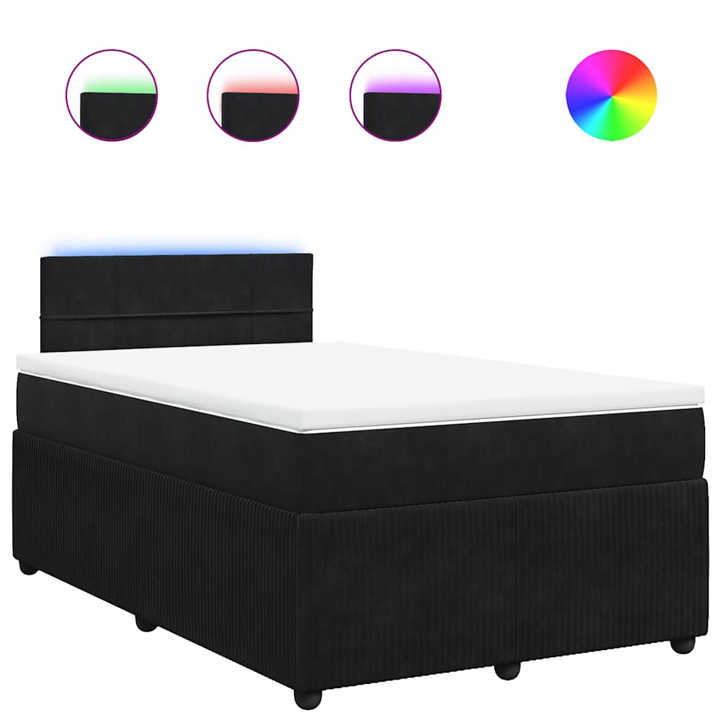 Box spring krevet s madracem crni 120 x 200 cm baršunasti