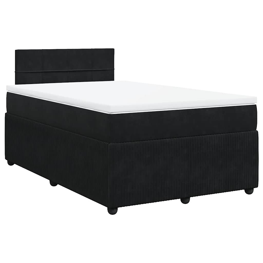 Box spring krevet s madracem crni 120 x 200 cm baršunasti