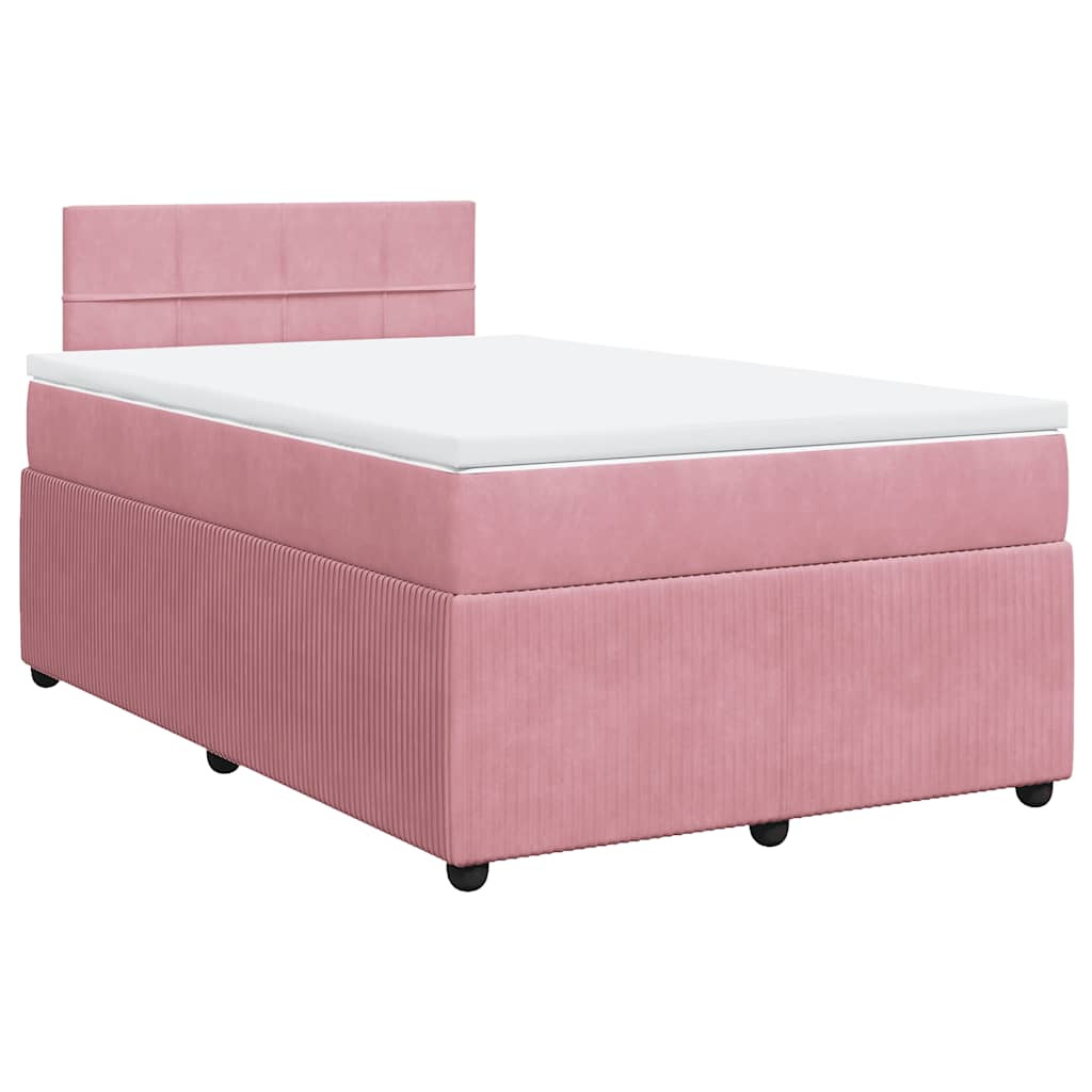 Box spring krevet s madracem ružičasti 120 x 200 cm baršunasti