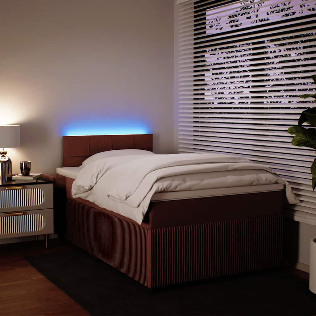Box spring krevet s madracem ružičasti 120 x 200 cm baršunasti