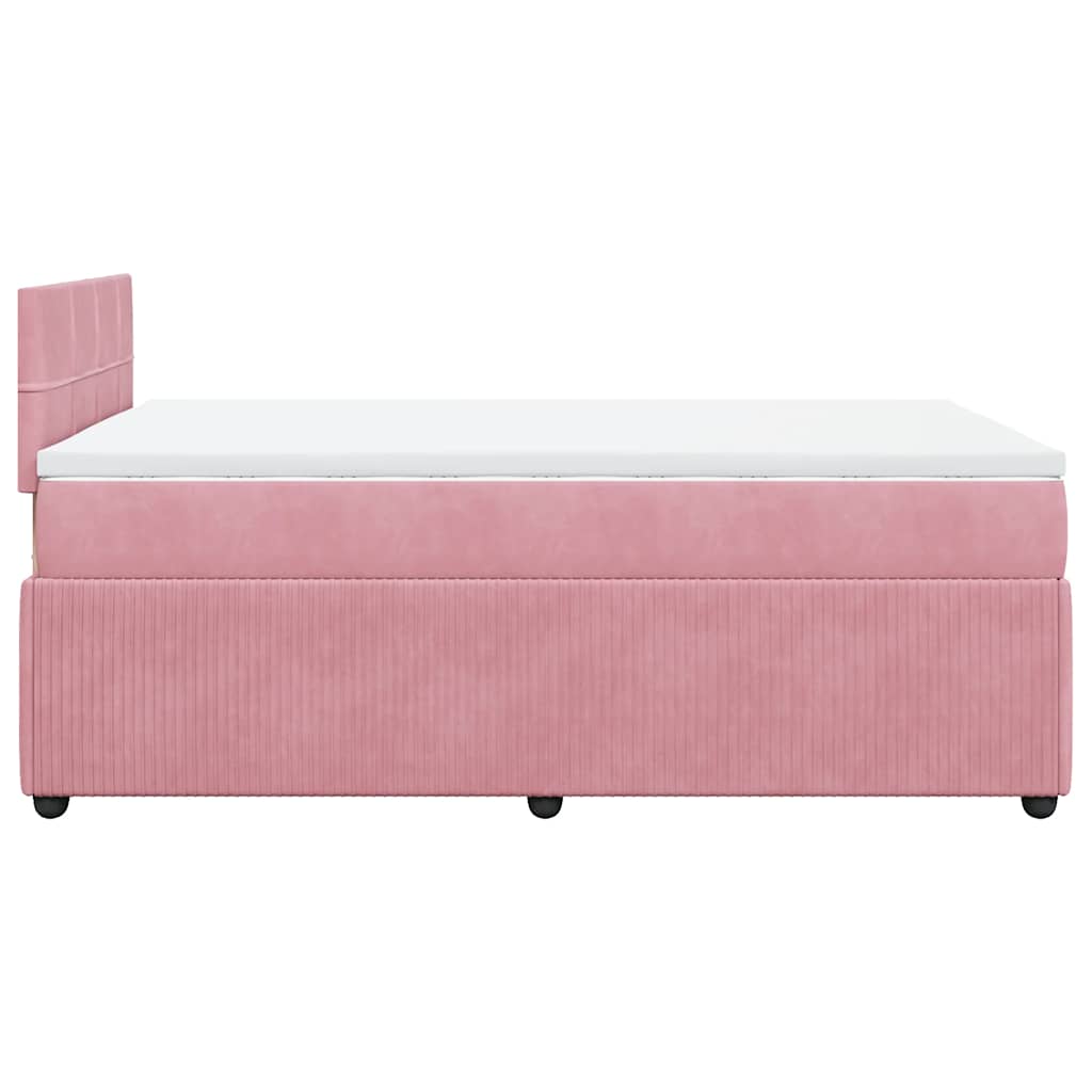 Box spring krevet s madracem ružičasti 120 x 200 cm baršunasti