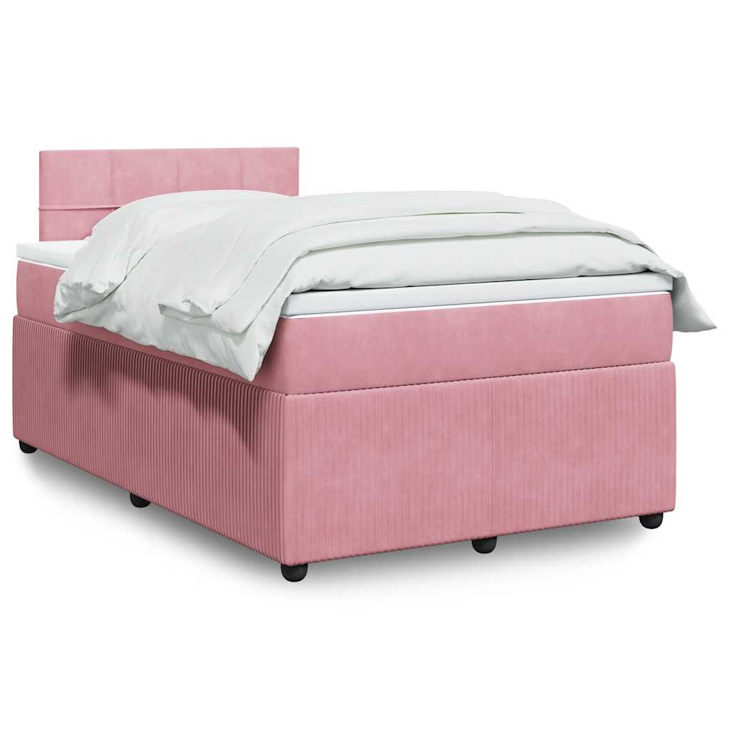 Box spring krevet s madracem ružičasti 120 x 200 cm baršunasti