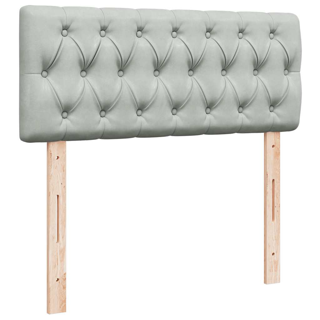 Box spring krevet s madracem svjetlosivi 120x200 cm baršunasti