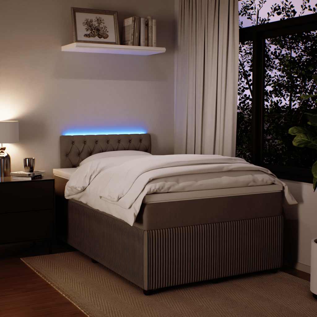 Box spring krevet s madracem svjetlosivi 120x200 cm baršunasti