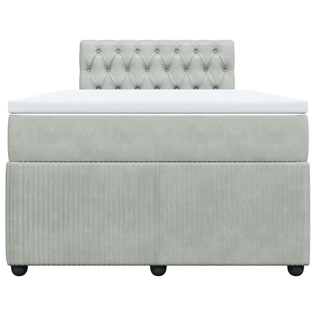 Box spring krevet s madracem svjetlosivi 120x200 cm baršunasti