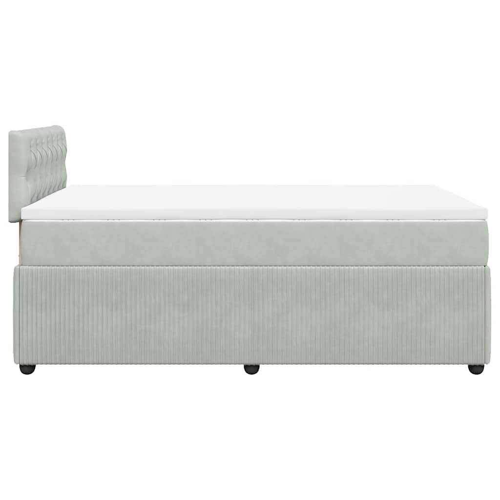 Box spring krevet s madracem svjetlosivi 120x200 cm baršunasti