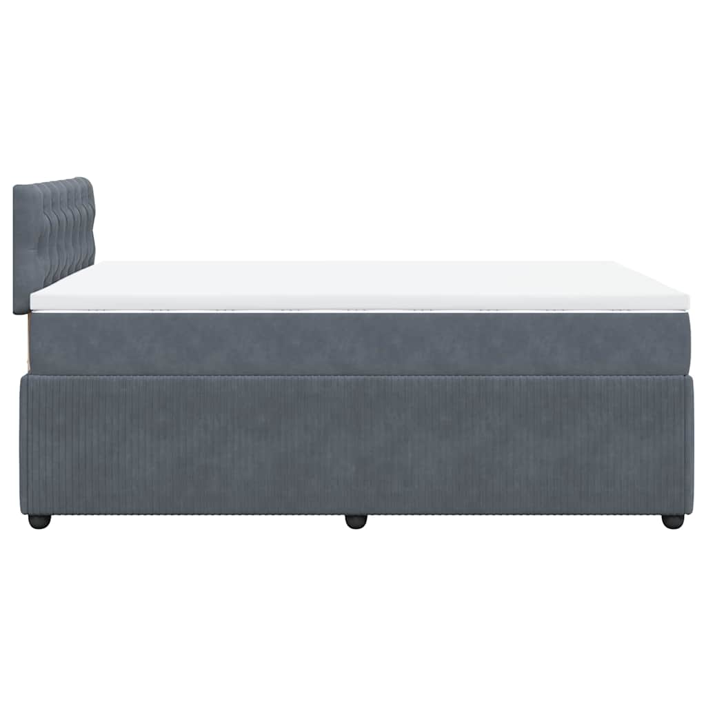 Box spring krevet s madracem tamnosivi 120 x 200 cm baršunasti