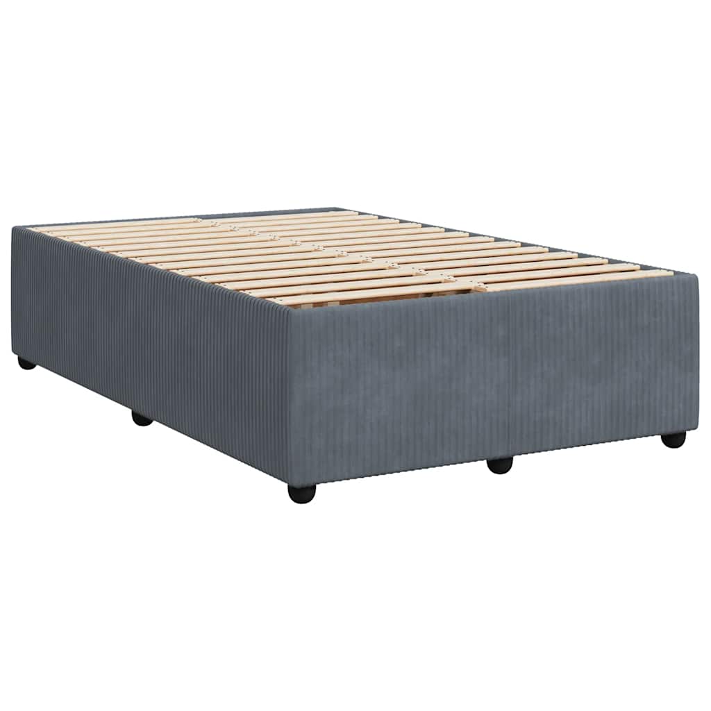 Box spring krevet s madracem tamnosivi 120 x 200 cm baršunasti