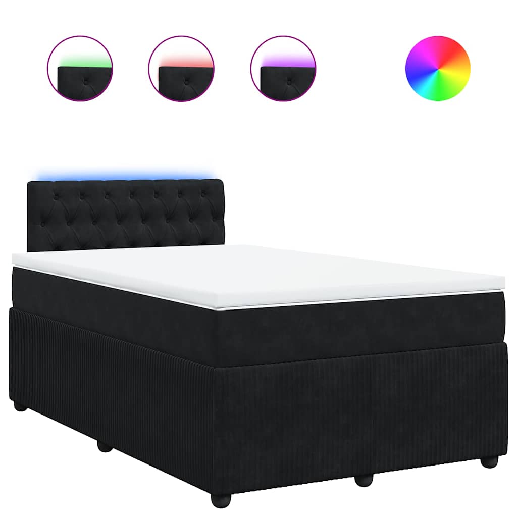 Box spring krevet s madracem crni 120 x 200 cm baršunasti