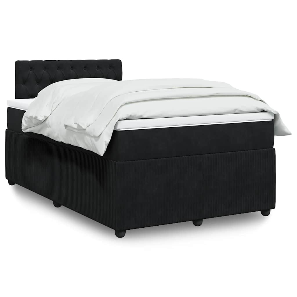 Box spring krevet s madracem crni 120 x 200 cm baršunasti