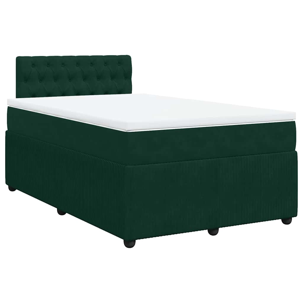 Box spring krevet s madracem tamnozeleni 120x200 cm baršunasti