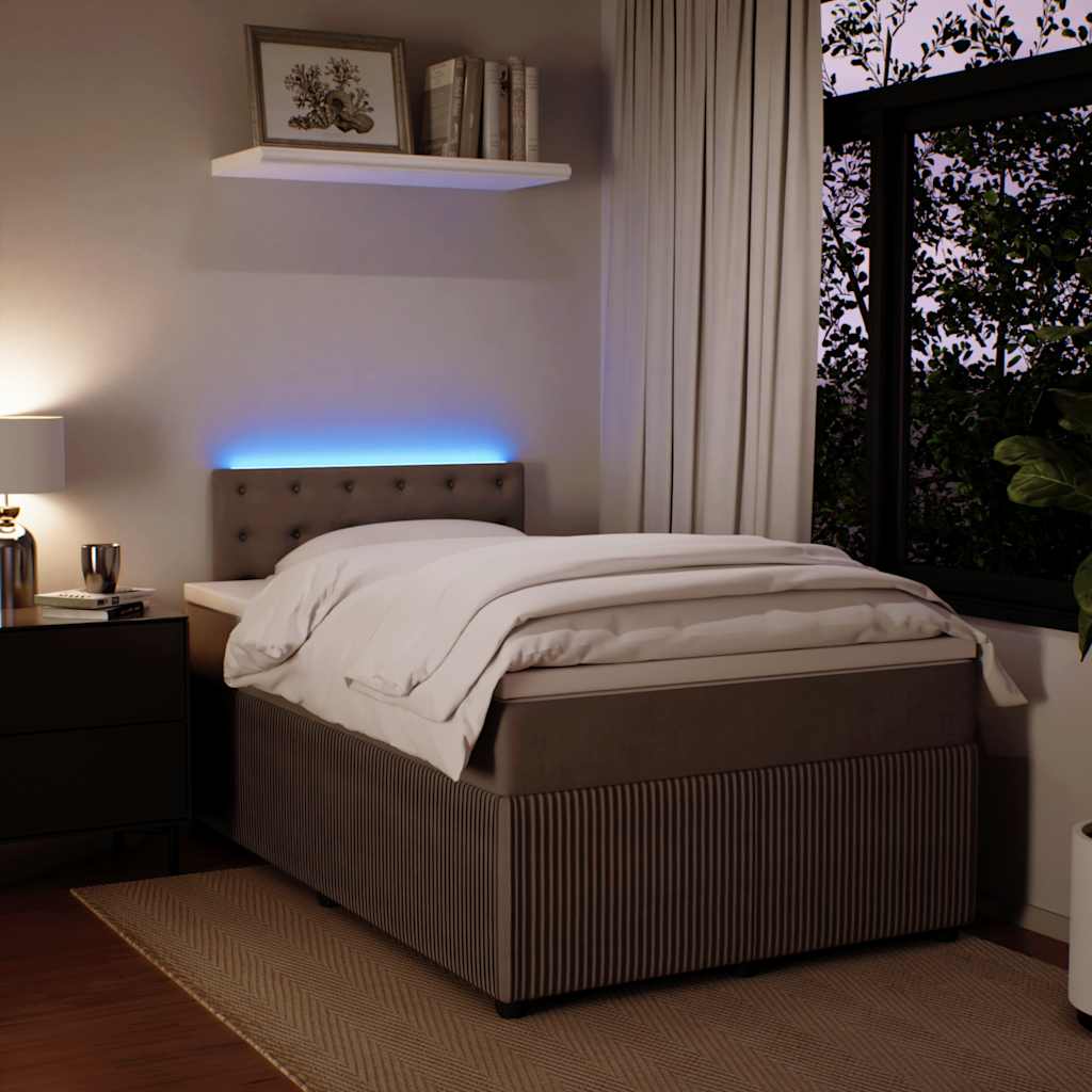 Box spring krevet s madracem svjetlosivi 120x200 cm baršunasti