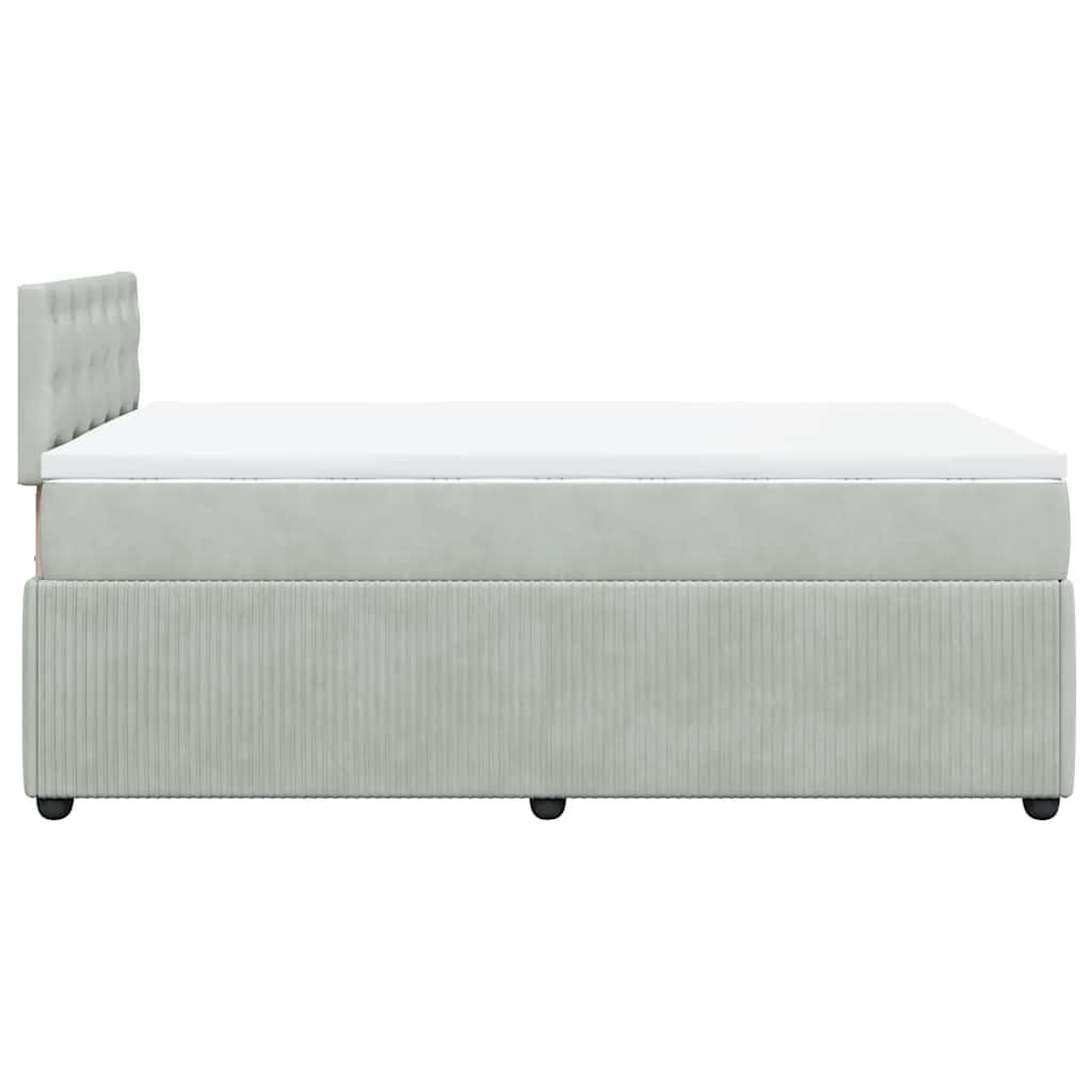 Box spring krevet s madracem svjetlosivi 120x200 cm baršunasti