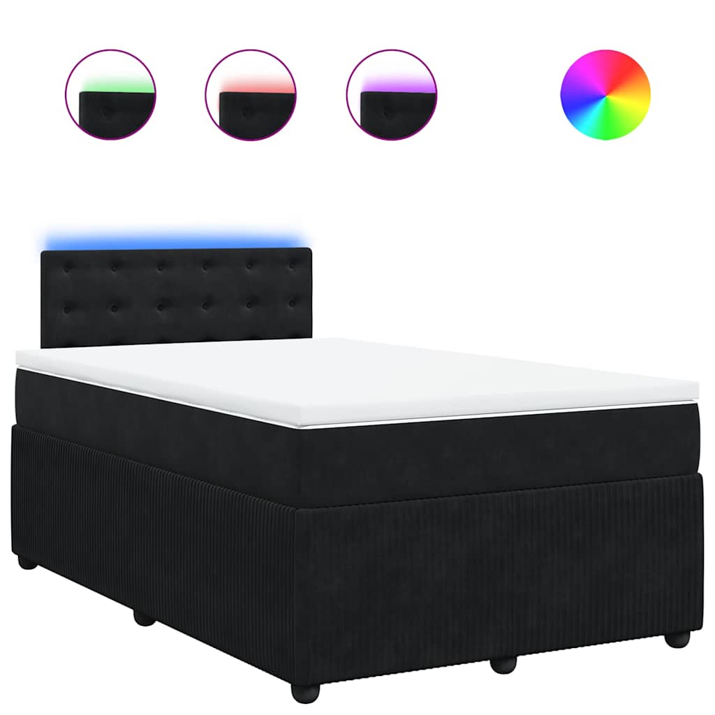 Box spring krevet s madracem crni 120 x 200 cm baršunasti