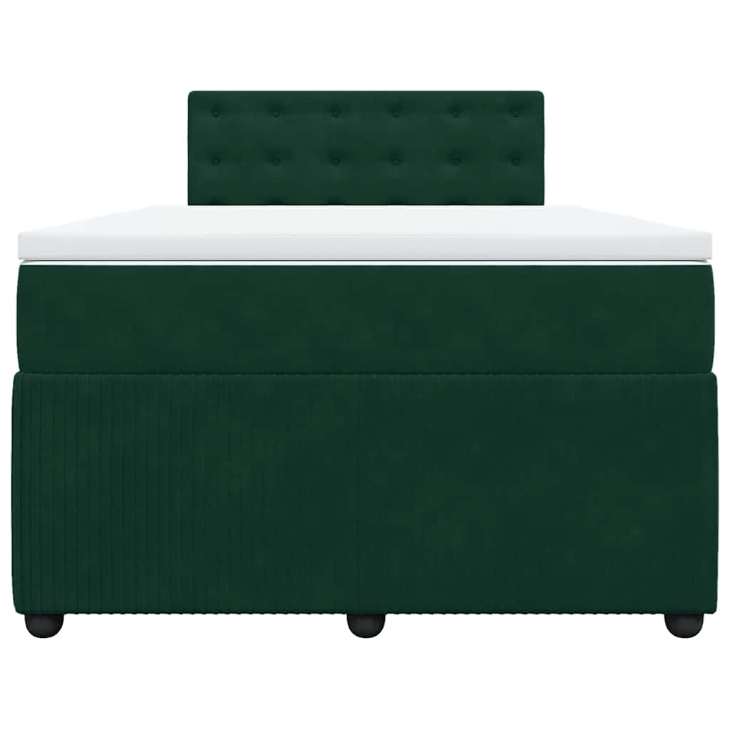 Box spring krevet s madracem tamnozeleni 120x200 cm baršunasti
