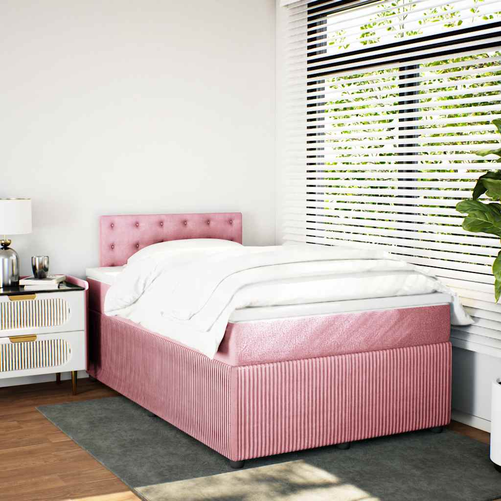 Box spring krevet s madracem ružičasti 120 x 200 cm baršunasti