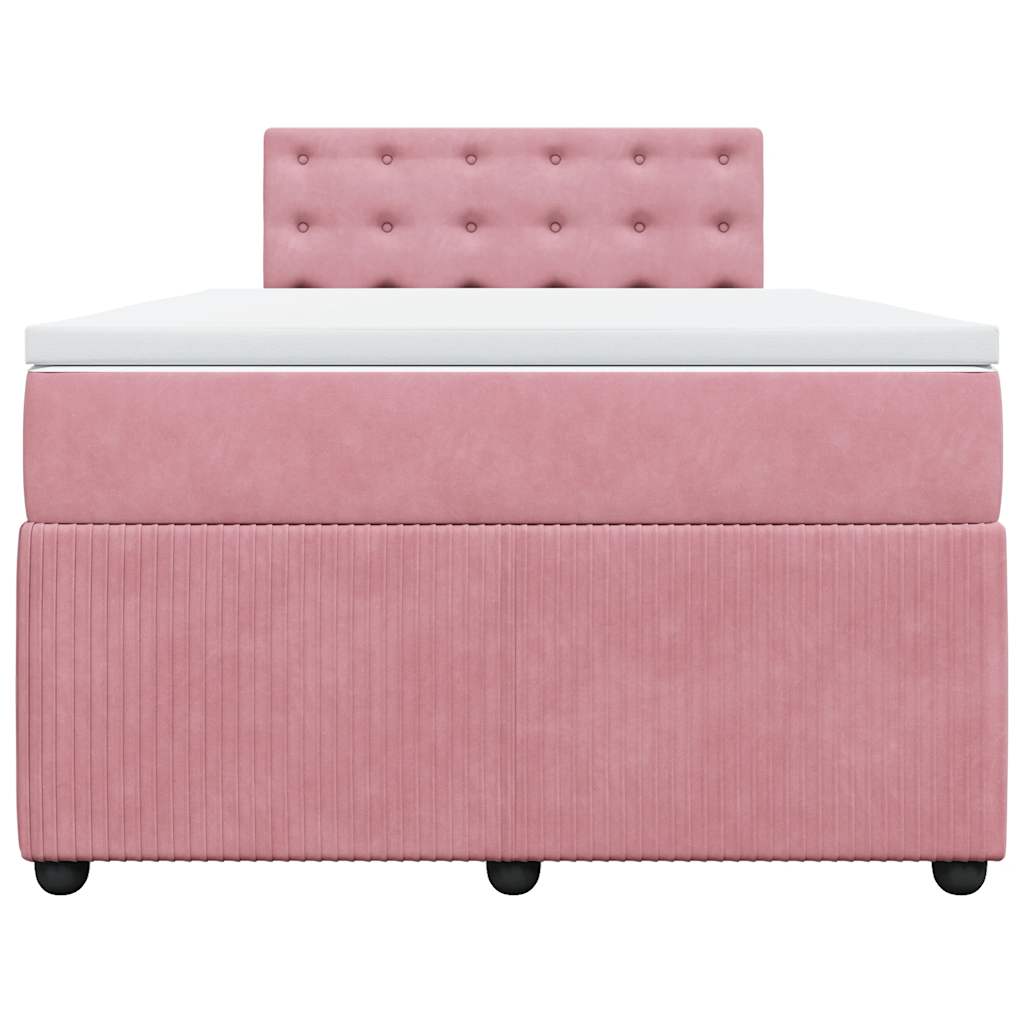 Box spring krevet s madracem ružičasti 120 x 200 cm baršunasti