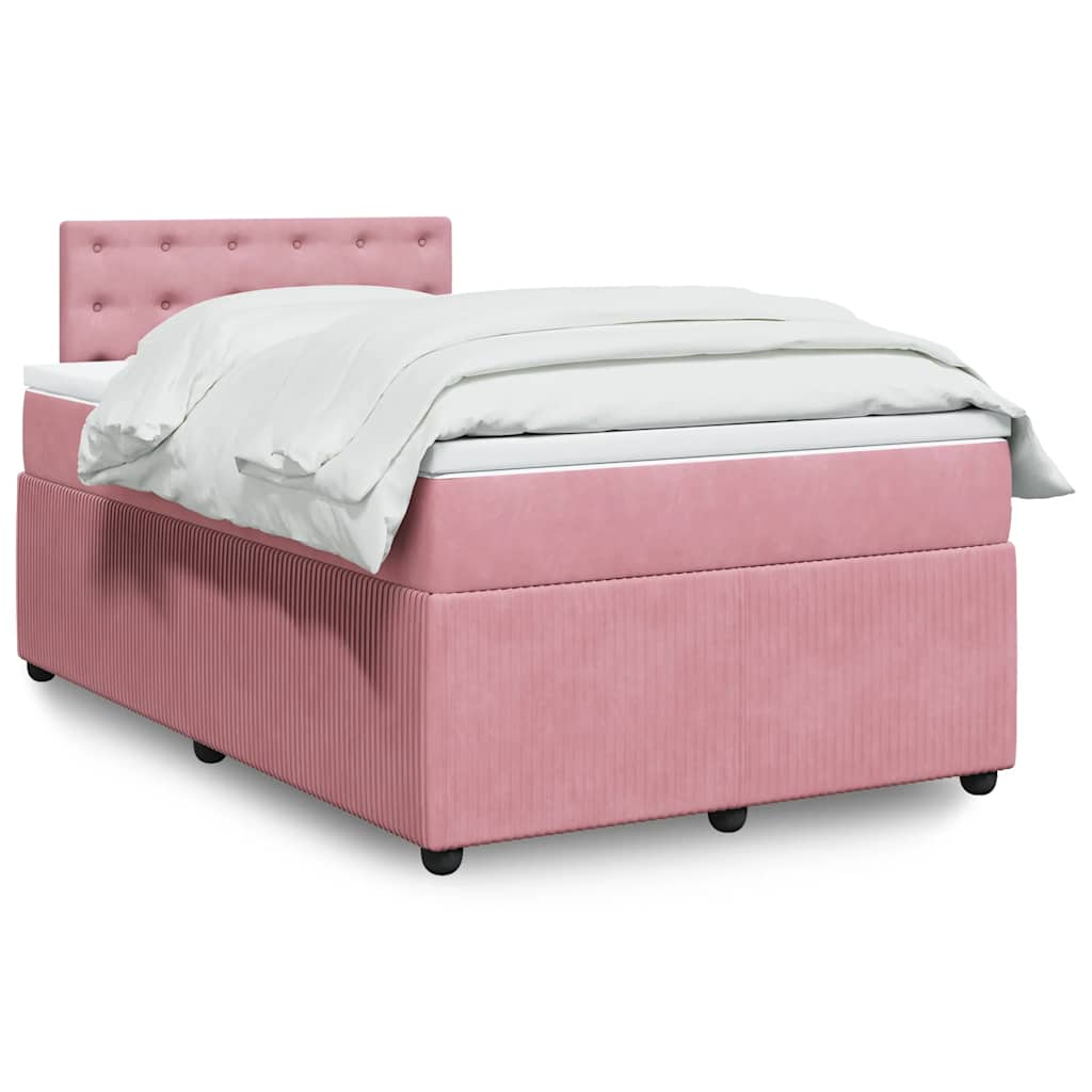 Box spring krevet s madracem ružičasti 120 x 200 cm baršunasti