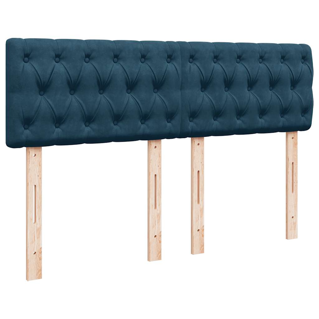 Krevet box spring s madracem plavi 160 x 200 cm baršunasti