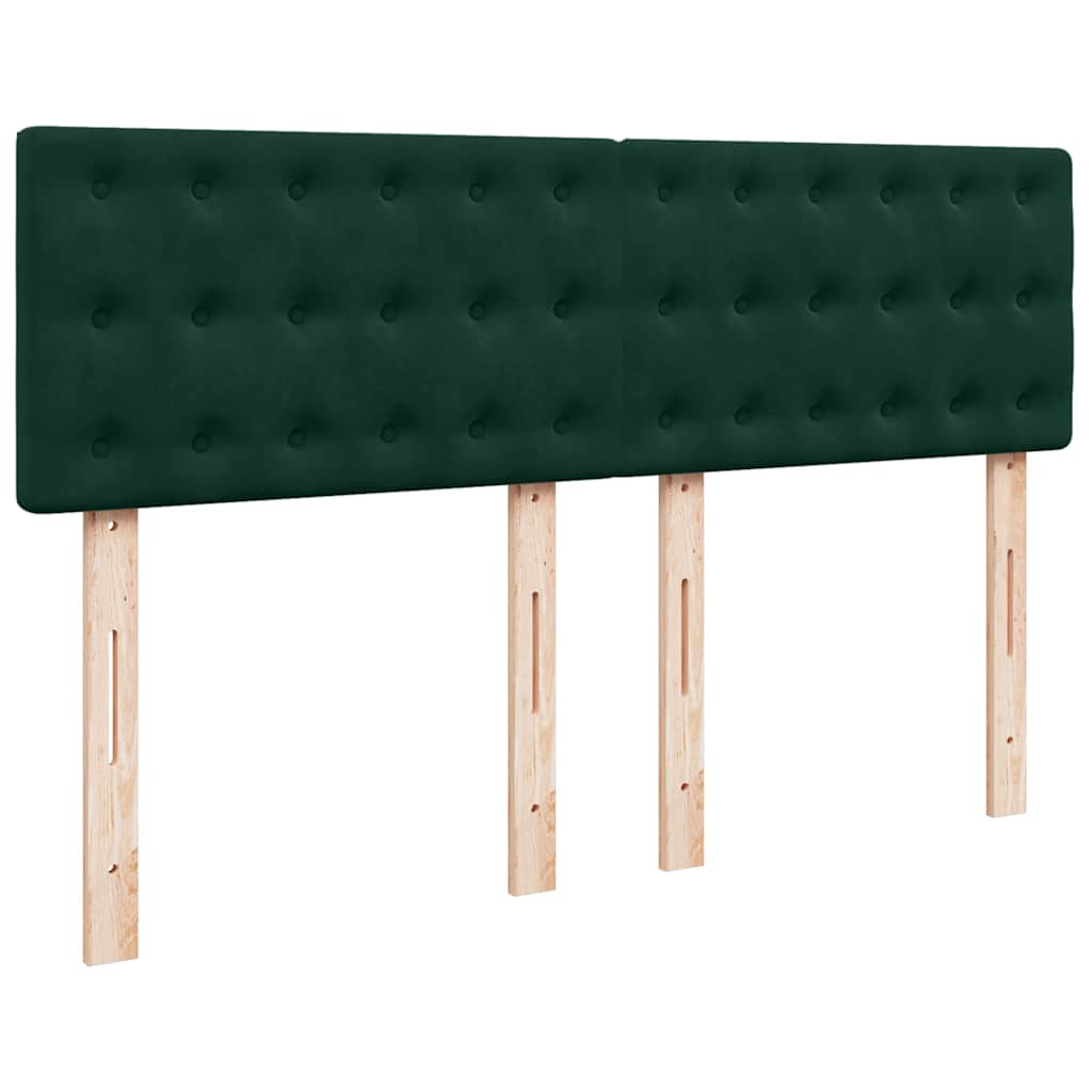 Krevet s oprugama i madracem tamnozeleni 160x200 cm baršunasti