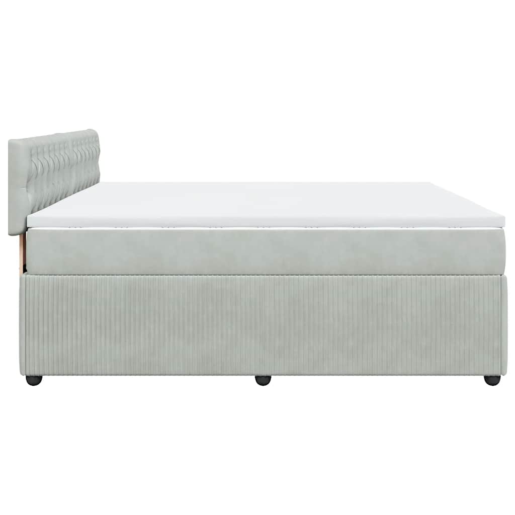 Krevet s oprugama i madracem svjetlosivi 180x200 cm baršunasti