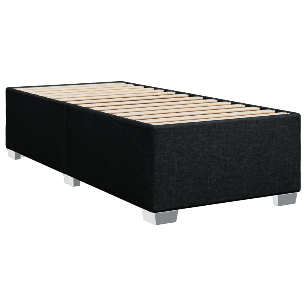 Krevet s oprugama i madracem crni 90x200 cm od tkanine