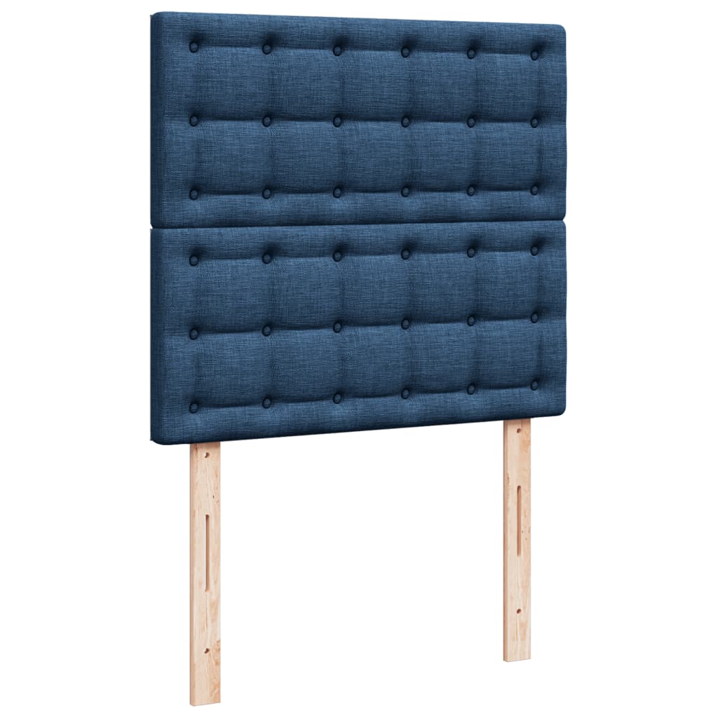 Krevet s oprugama i madracem plavi 100 x 200 cm od tkanine