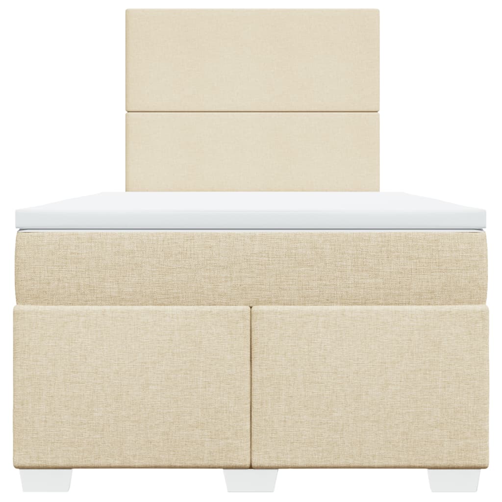 Krevet box spring s madracem krem 120 x 190 cm od tkanine