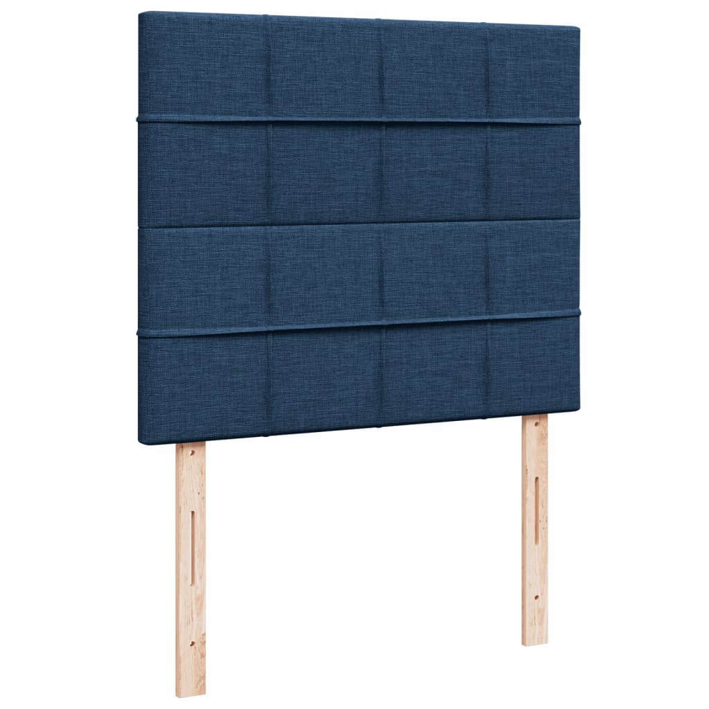 Krevet s oprugama i madracem plavi 120 x 190 cm od tkanine
