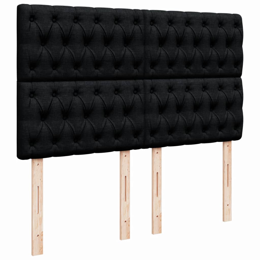 Krevet s oprugama i madracem crni 140 x 190 cm od tkanine