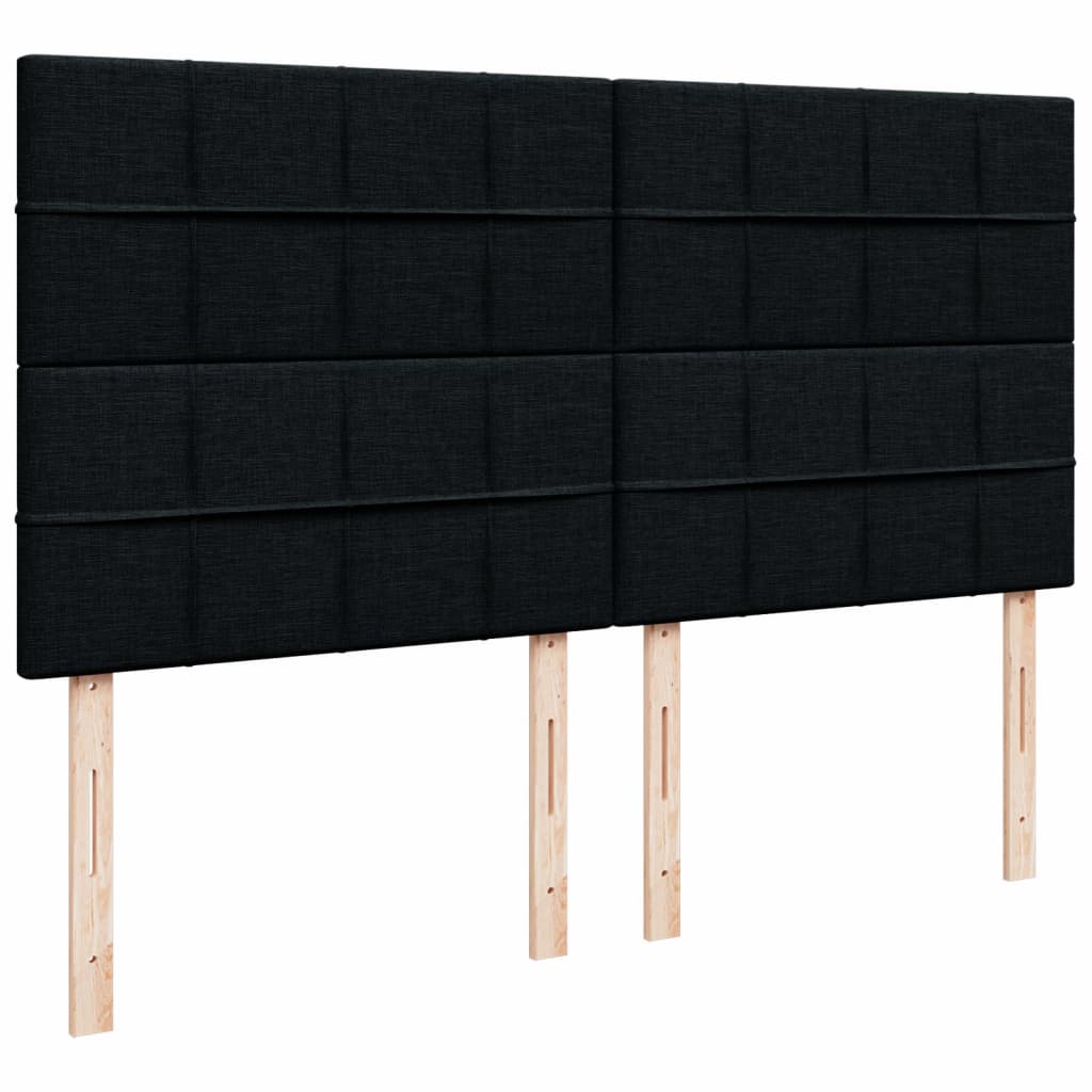Krevet s oprugama i madracem crni 180x200 cm od tkanine