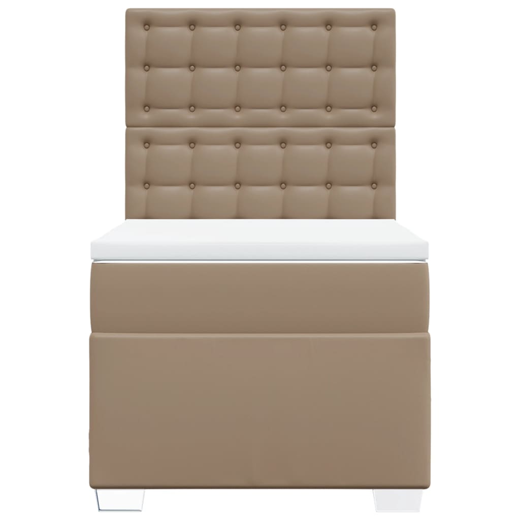 Krevet s oprugama i madrac cappuccino 80x200 cm od umjetne kože