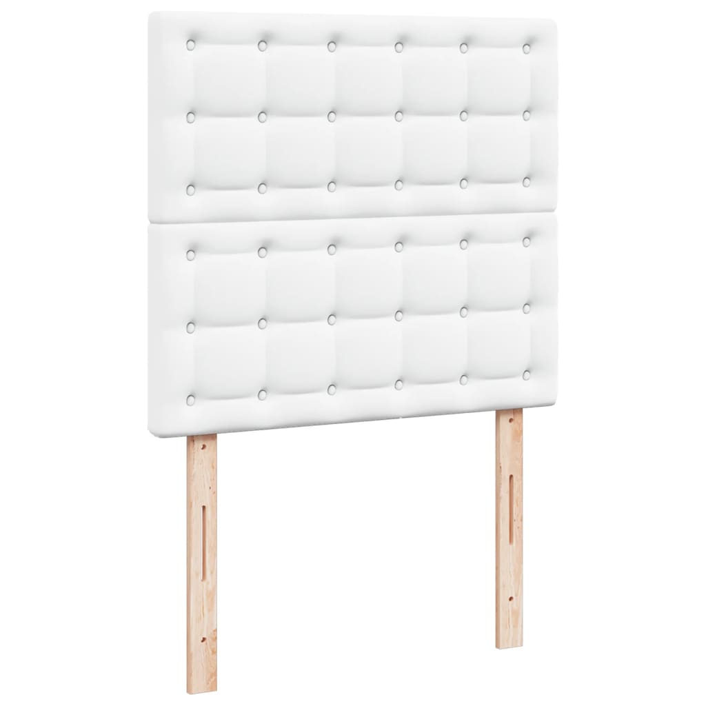 Krevet s oprugama i madracem bijeli 90 x 190 cm od umjetne kože