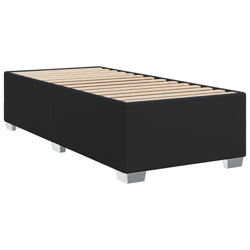 Krevet s oprugama i madracem crni 90 x 200 cm od umjetne kože