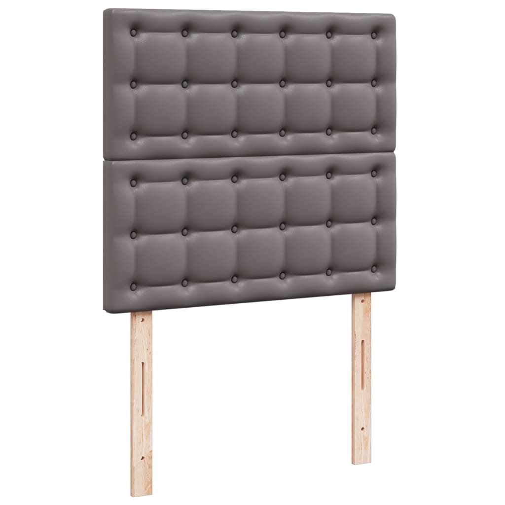Krevet s oprugama i madracem sivi 100x200 cm od umjetne kože