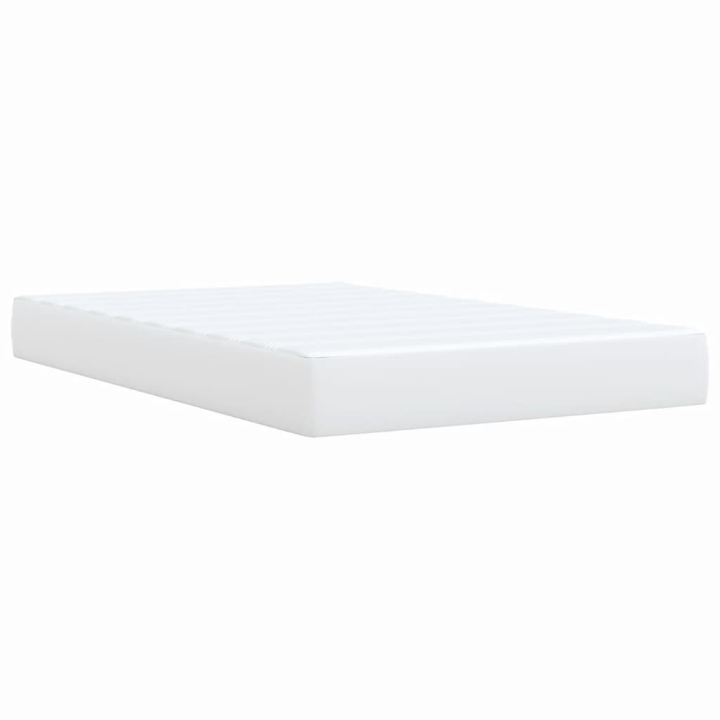Krevet s oprugama i madracem bijeli 120x200 cm od umjetne kože