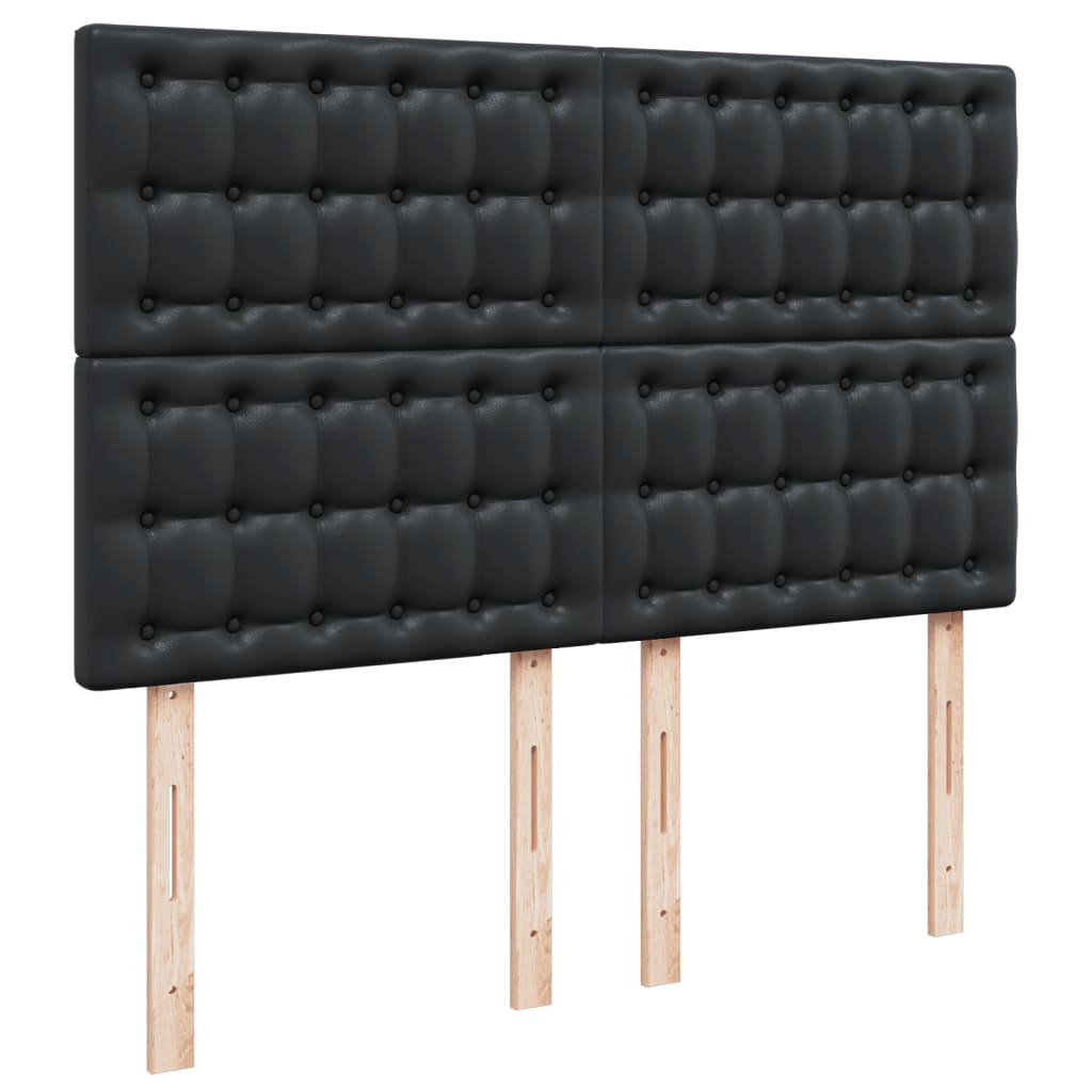 Krevet s oprugama i madracem crni 140 x 200 cm od umjetne kože