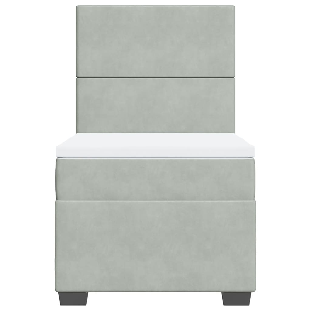 Box spring krevet s madracem svjetlosivi 80 x 200 cm baršunasti